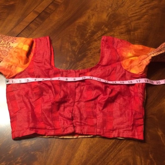 Indian/Pakistani/Bollywood Mirrorwork Gharchola/Bandhini Style Saree & Blouse - Picture 10 of 13